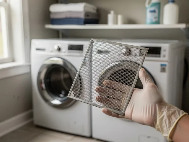 Hartford Dryer Vent Cleaning specialist performing detailed lint trap cleaning service in Hartford
