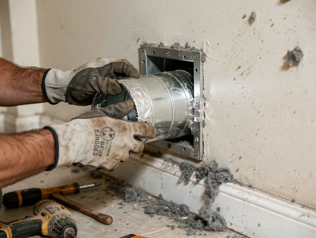 Professional dryer vent repair and installation by Hartford Dryer Vent Cleaning in Hartford